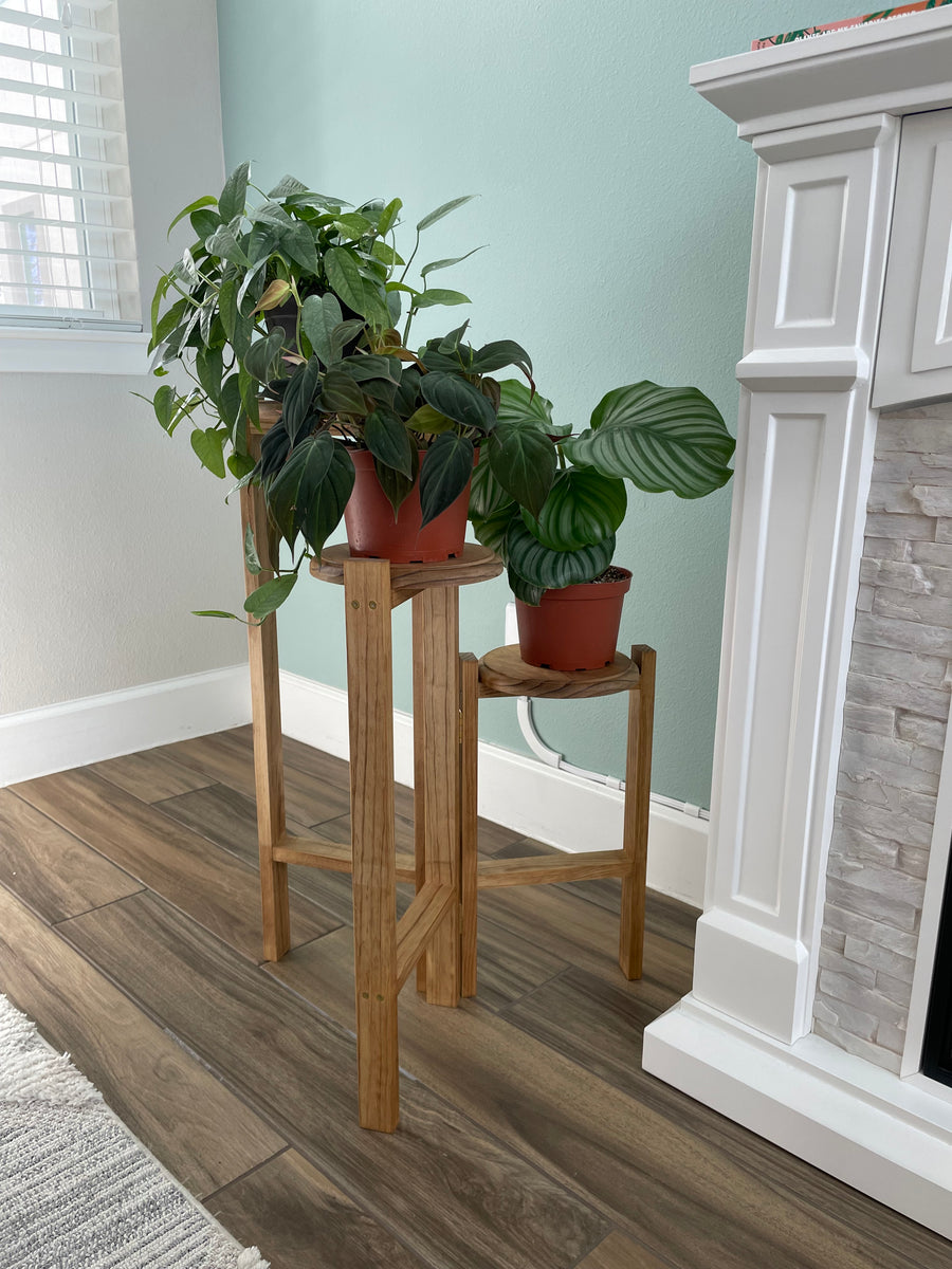 indoor wooden plant stands Handmade 3 tier plant stand
