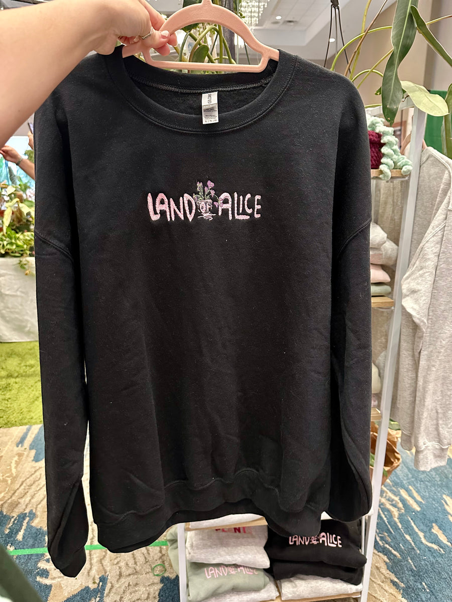 Land of Alice embroidered crewneck sweater