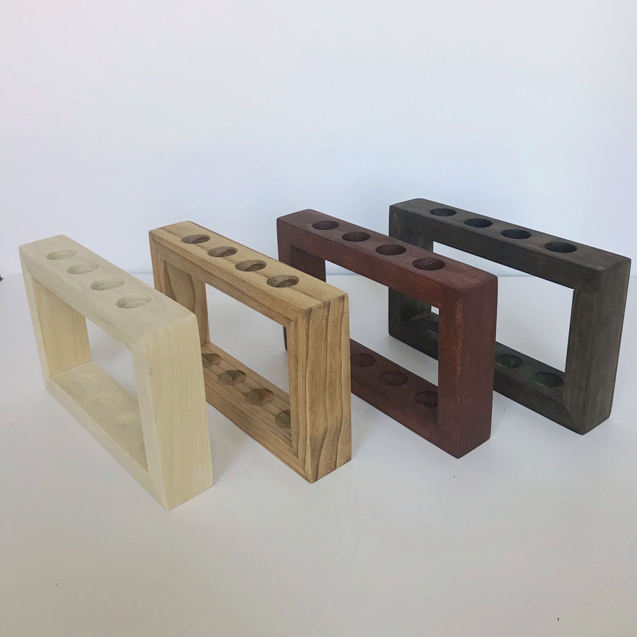 Propagation Station with 4 Glass Tubes | Wood Hanging Planter - 4 stain options